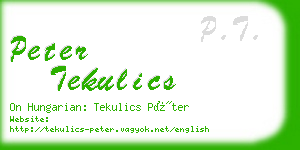 peter tekulics business card